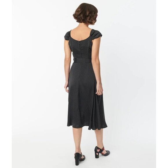 NWT Unique Vintage1950s Polka Dot Swing Dress L - Picture 5 of 15